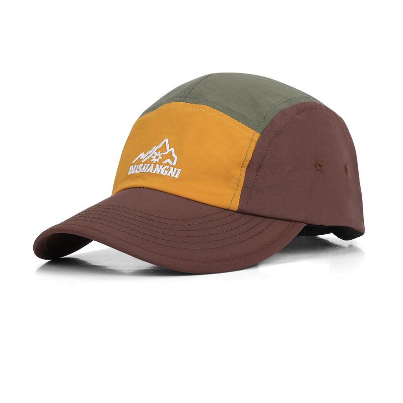 Sommer-Outdoor-Sonnenschutz-Visier Retro-Farbkombination Bergspitzen-Stickerei Baseballkappe Wasserdichte schnelltrocknende Kappe
