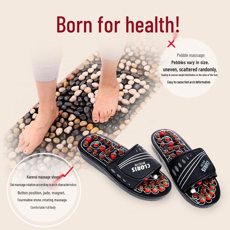 CLORIS Jade & Tourmaline Foot Massage Slippers