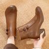 Versatile Fleece Women's Shoes for Autumn and Winter, Warm and Retro Ankle Boots for Women