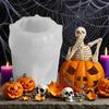 Skeleton Pumpkin Candle Mold 3D Halloween Skull Candle Mold Silicone Soap Maker Handmade Aromatherapy Mould for Biscuits Fondant