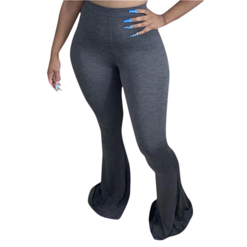 Herbst Damen Mode Sexy Lange Hosen Lässig Schlank Fitness Einfarbige Skinny Weit Ausgestellte Hosen