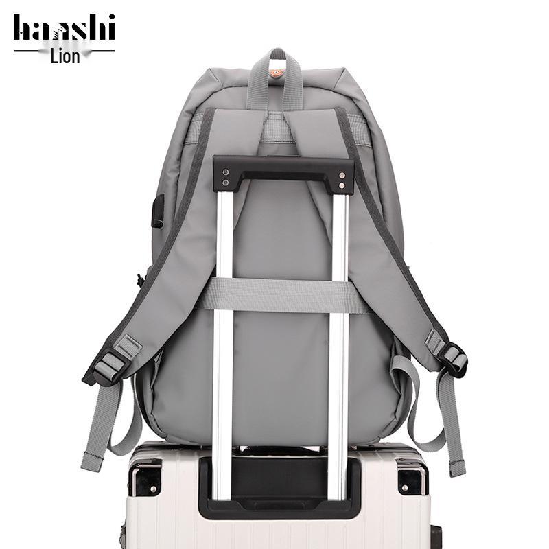 Trendy Cross-Border Casual Backpack with USB Charging - High-End Commuter and Laptop Bag, Customizable.