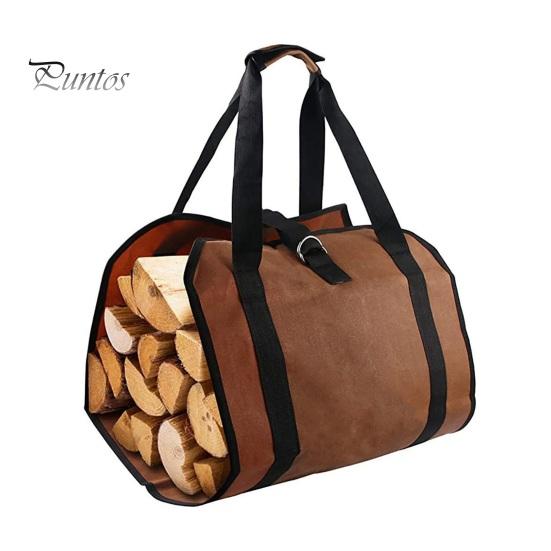 

Сумка для хранения дров из холста с усиленной ручкой, водонепроницаемая ткань, складная конструкция, сумка для хранения дров темно-коричневого