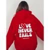 Women'S Shoulder Sleeve Fleece Sweater Plain Letter Print Kangaroo Pocket Drawstring Print Hoodie