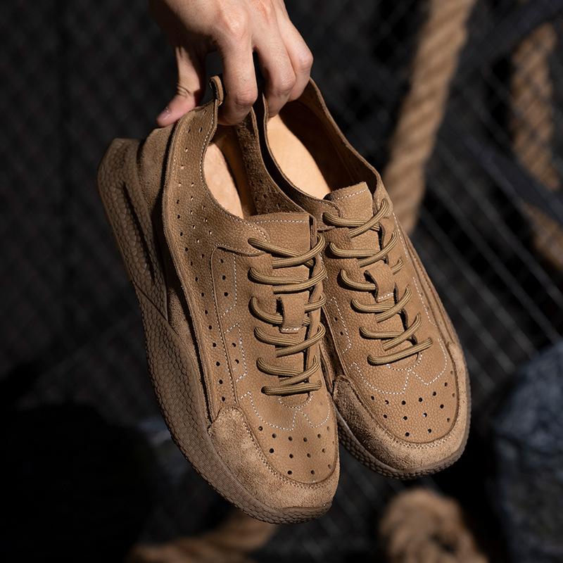 

Мужская обувь лето дышащая повседневная кожаная обувь натуральная кожа обувь для скейтборда ретро ручной работы мягкая кожа мягкая подошва универсальная повседневная обувь мужчины 45 хаки