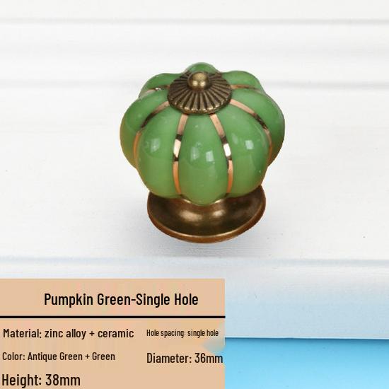 Colorful Ceramic Pumpkin Cartoon Knob for Children's Cabinet or Drawer Handles.