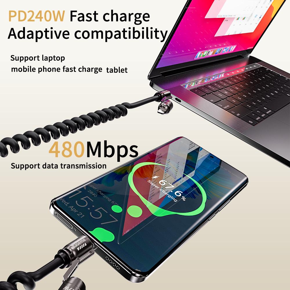 Baimo 240W Four-in-One Fast Charging Cable for Huawei and Apple.