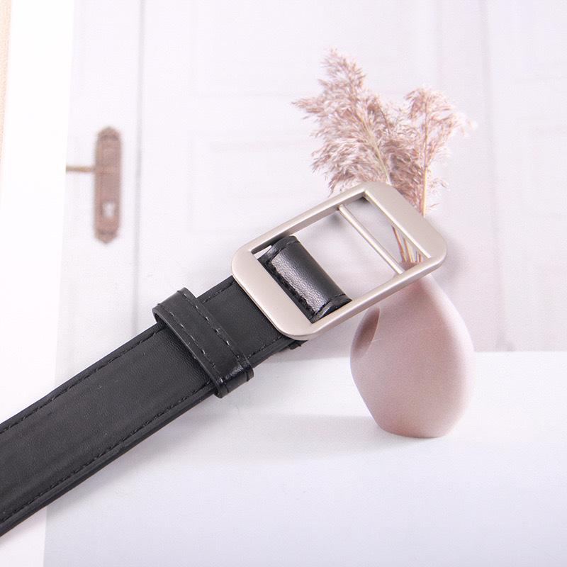 Lazy Piercing Belt, Men and Women, Simple Non-porous Belt Ins, Korean Style Fashion Belt Jeans Belt