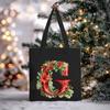 Christmas letter flower print niche trend tote bag shoulder bag