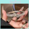 Elegant European Flower Rhinestone Inlay Bracelet Jewelry For Women