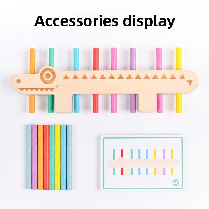 Crocodile Wooden Montessori Puzzle Toy Motor Skill Train Kids Educate Early