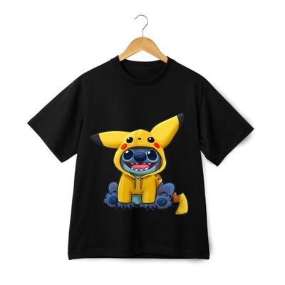 Stitch Pikachu Hoodie Halloween Kostüm Streetwear T-Shirt - Anime Cosplay Tee