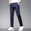 Spring and Summer Plaid Workwear Stretch Pants Men's Business Fashion Slim Casual Pants
