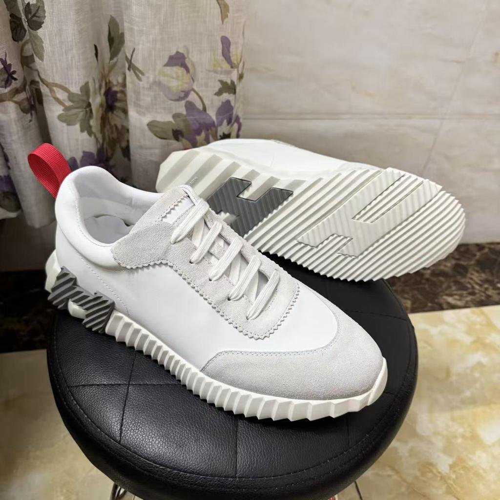 European Hh Men'S Shoes Sports Shoes Leather Mesh Shoes Breathable Versatile Lace-Up Light Luxury High-End Height Increase