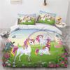 1 Cartoon unicorn Duvet Cover Pillowcase Bedding Set  Adult Boys Girls Bedroom Decoration Children Gift Single Double Large Size