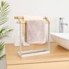 Double Bar Free Standing Towel Rack Metal Washcloth Dishcloth Hanger Towel Drying Rack  for Home