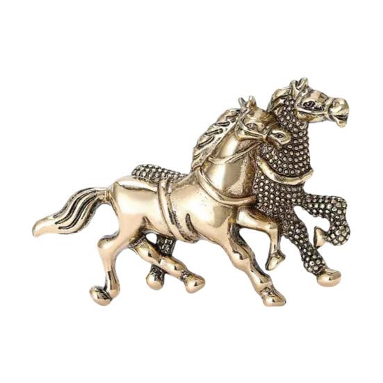 Yousheng Two Horse Brooch Pin Women Men Alloy Enamel Horse Lapel Pin Animal Sweater Dress Suit Clothing Accessories Jewelry Gift