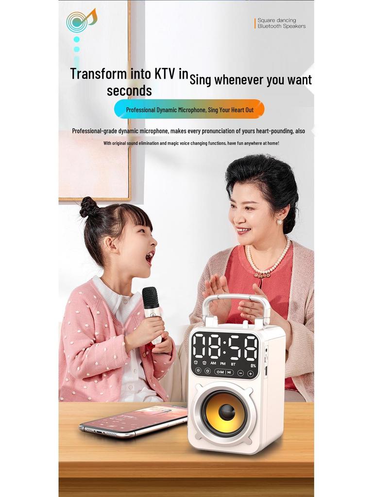 Square Dance Portable Bluetooth Speaker: High-Volume for Home, Living Room, and Outdoor Use