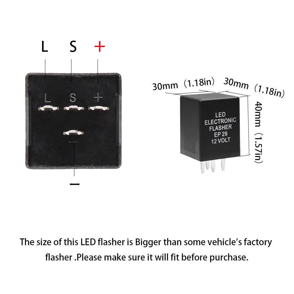 4-Pin EP29 LED Flasher Decoder 4 Pins Electronic Relay Car Fix LED SMD Turn Signal Light Error Flashing Blinker 12V 10A ABS