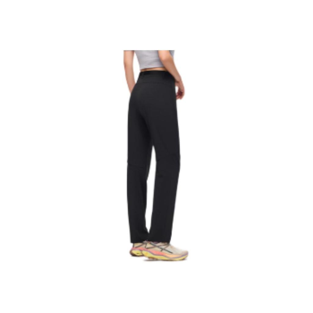 Anta Comfortable Casual Simple Solid Color Zipper Mid Waist Sports Long Pants Women bottoms Basic-Black 162520507-3
