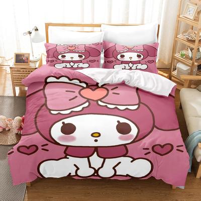 Kuromi Duvet Cover Set Bedding Comforter Sets King Size 3D Children'S Bedding Set Cute Printed Cartoon Quilt Cover