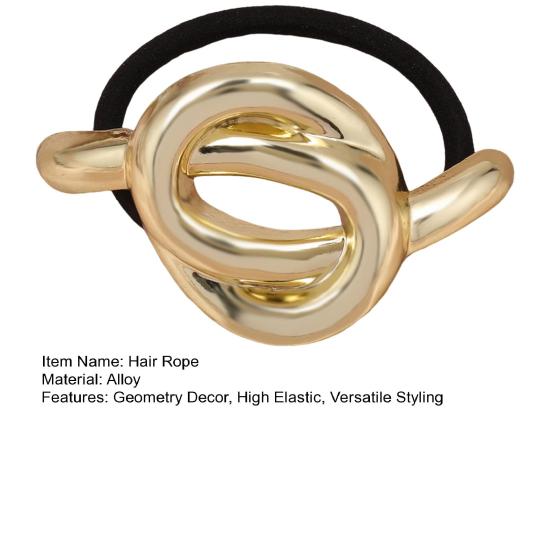 Dámské vlasové lano Kovová geometrie Dekor Vysoce elastická spona do vlasů Držák na vlasy do culíku bez stopy