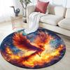 Phoenix Rising Round Area Rug,Carpet Rug for Living Room Bedroom Sofa Playroom Decor,Non-slip Floor Mat