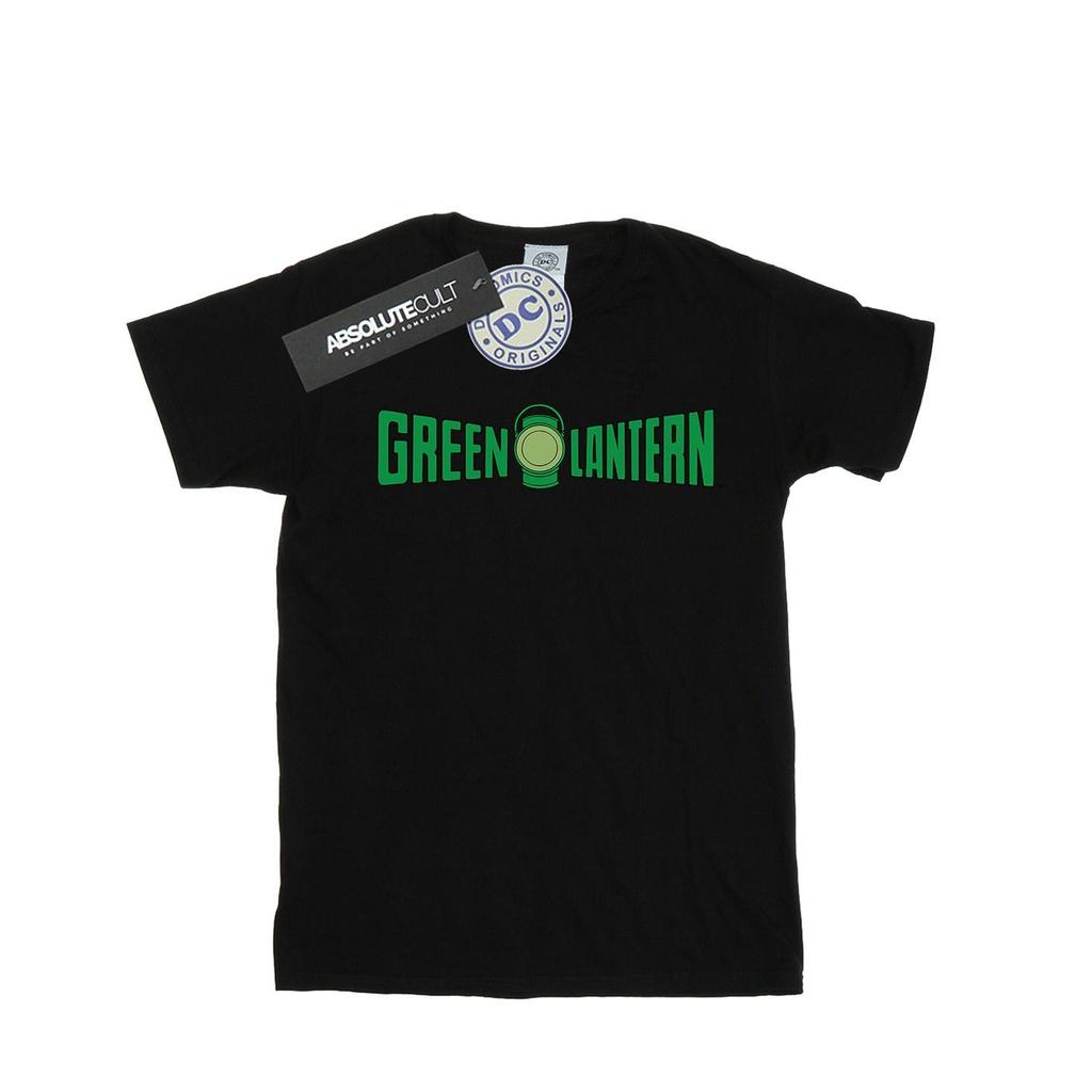 DC Comics Girls Green Lantern Text Logo Cotton T-Shirt