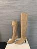 6625-5~ Two Wear Foldable Pile Boots~ High Heel French Pointed Over Knee Boots Women's Boots 2025 New