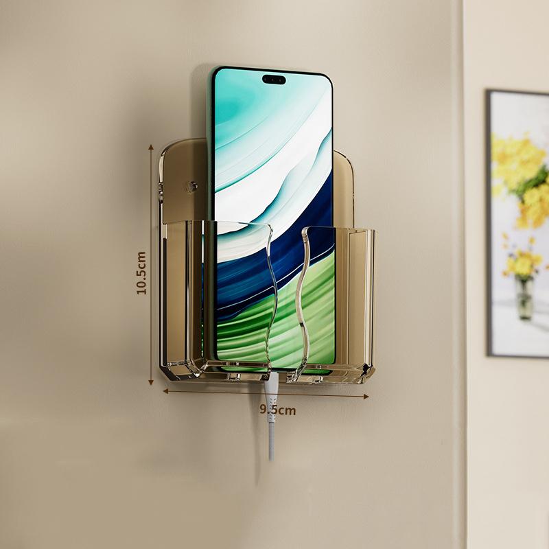 Mobile Phone Wall Holder Universal Cellphone Charge Storage Box Organizer TV Remote Control Hanging Stand Bracket Charging Dock