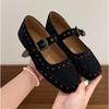 New Women's Shoes Suede Flats Loafers Women Marie Jane Shoes Square Toe Ballet Dance Shoes Luxury Dress Zapatos De Mujer