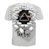 Summer Round Neck 3D Geometric Pattern Print Top Fashionable Casual Short Sleeved Men's T-shirts