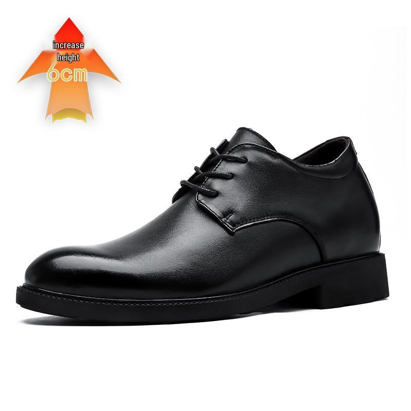 Men's Formal Leather Shoes: Invisible Height Boost, Large Size, Business/Workwear