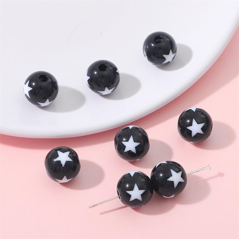 Handmade Bracelet Beads Acrylic Color Round Beads Diy Handmade Beading Materials Homemade Colorful Bracelet Necklace Pendant Jewelry Loose Beads