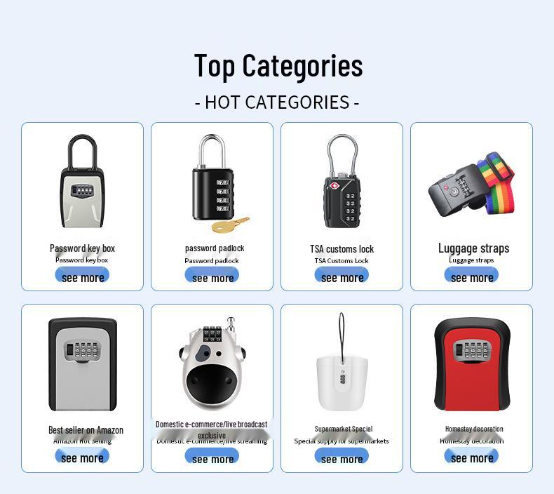 Portable Steel Cable Combination Lock Storage Box