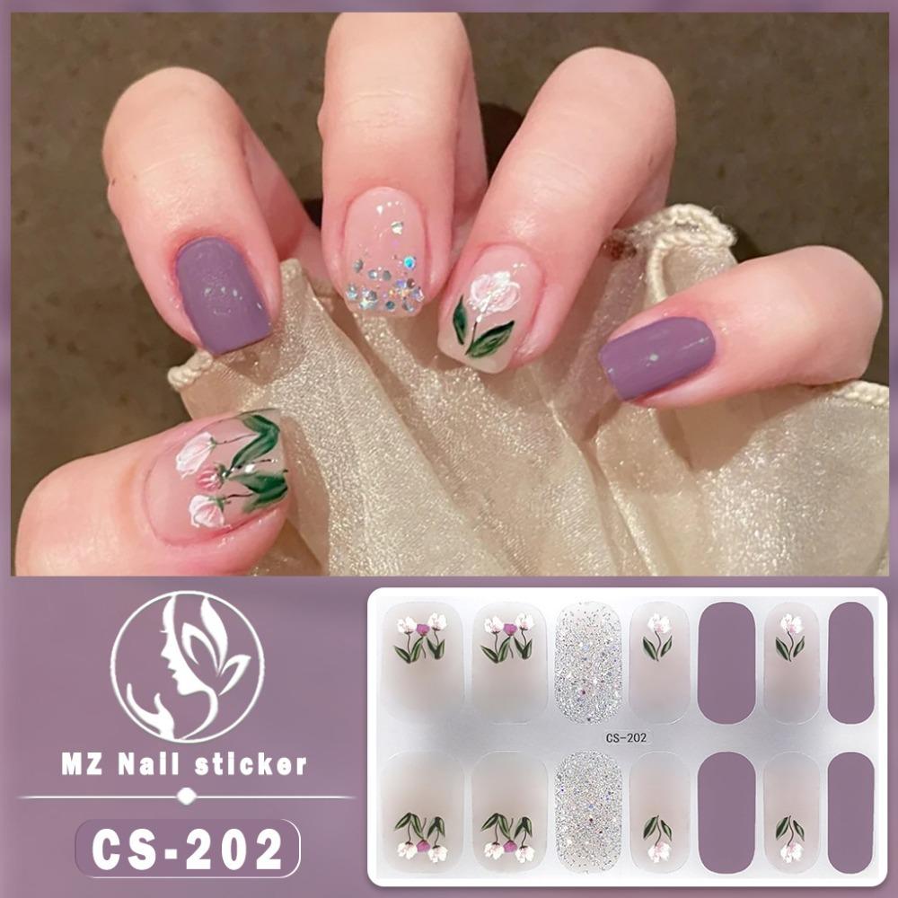 Waterproof No-bake Gel Nail Polish Film Full Sticker Japanese and Korean Style Love Nail Art Film Paper Nail Film Paper Patch