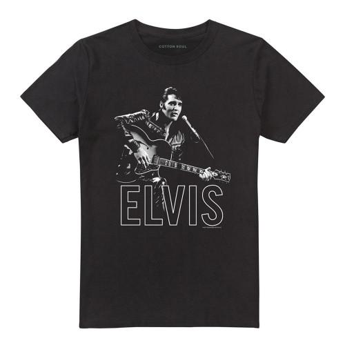 Elvis Presley Unisex Adult Guitar In Hand T-Shirt