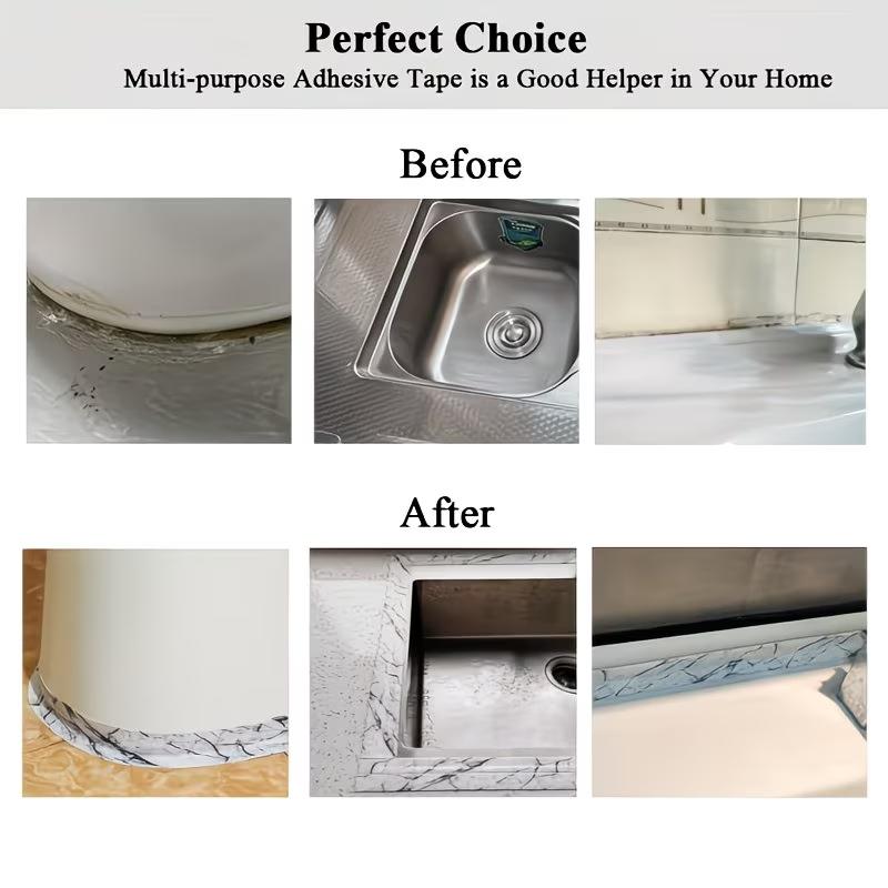 1PC Self-Adhesive Caulk Strip Tape for Bathtub,Sink,Home,Bathroom Decor, Edge Protector,Water-Resistant Sealant,Stain&Sandproof