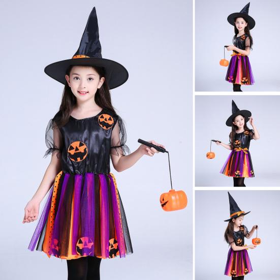

1 комплект, платье на Хэллоуин, интересное декоративное милое платье с героями мультфильмов, мягкие детские костюмы для косплея на Хэллоуин для девочек, костюм ведьмы для фотографии
