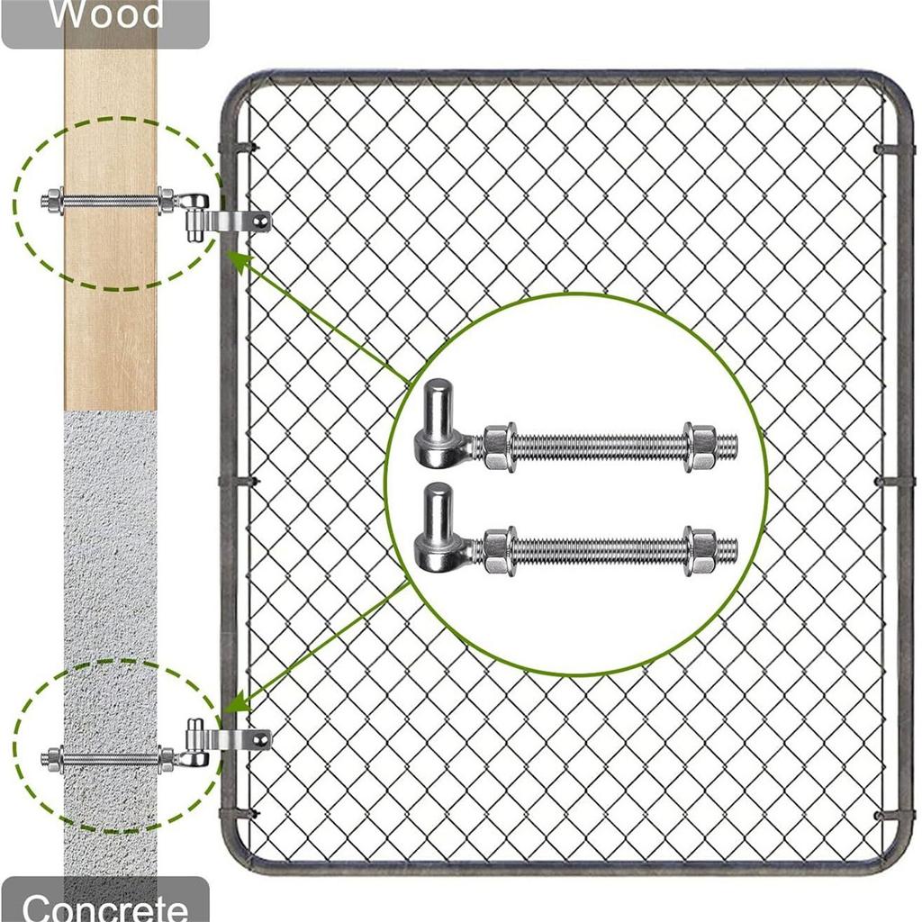 Pair Steel J Bolt Post Hinge Heavy Duty Gate Hinge Rustproof Door Hinge Corrosion Resistant Door Hinges for Outdoor Gate