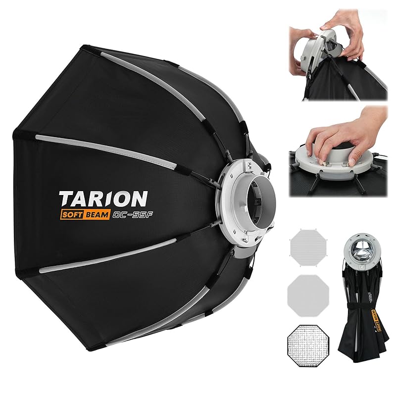 

TARION Octagonal Softbox, Quick Release Design, Photography Softbox, Bowens Mount portrait photography Product photography (octagon 55cm)