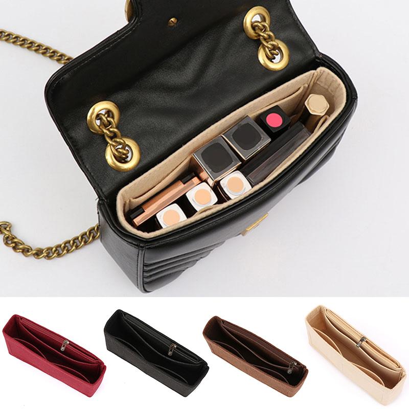 1PC Liner Makeup Organizer Storage Bag Organizer Insert Bag Travel Bag Felt For Cosmetic Bag Portable Women's Handbag
