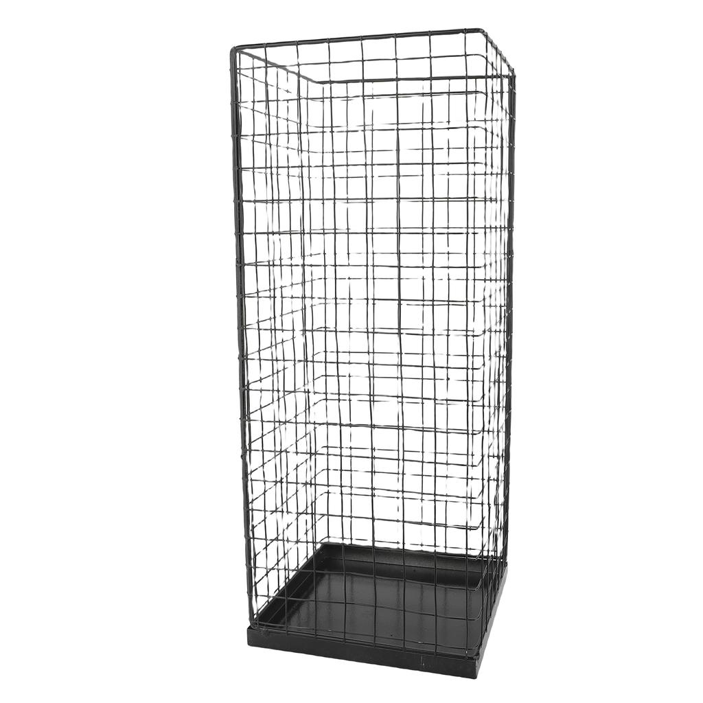 Umbrella Holder Metal Entryway Storage Rack Indoor Entrance Walking Stick Stand with Bottom Drip Tray Black