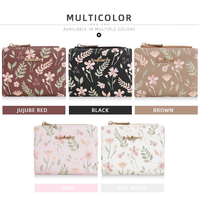 Women's Korean Style High-End Short Wallet - Card Holder & Printed Design
