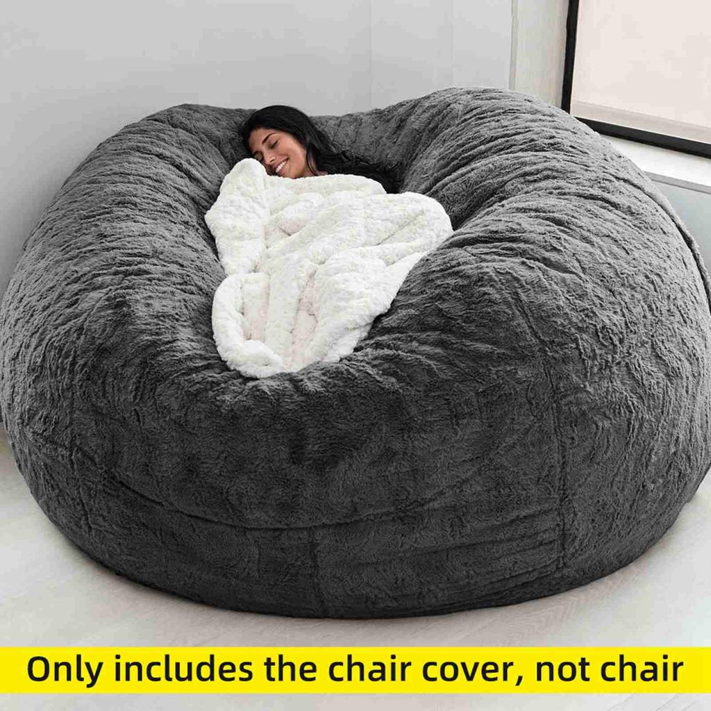 Sedia a Sacco Grigia Senza Imbottitura Sacco a Sacco Gigante Pouf Divano Letto Puff Futon Seduta per Stanza Tatami Arredamento Relax Lounge Solo Sacchi Custodia