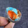 Natural Spiny Oyster Gemstone 925 Sterling Silver Jewelry Ring Size 9 ET-4800