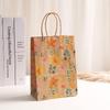 Floral Print Kraft Paper Shopping Bags