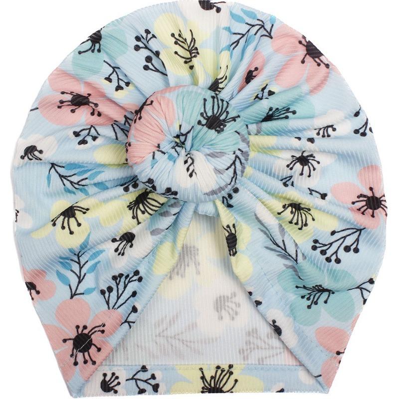 Neuer floraler Kinderhut, bedruckter Donut-Baby-Indianer-Überzieher, weicher und bequemer Babyhut