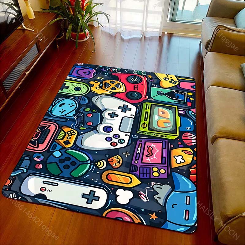 Multiple Sizes Gaming Devices Retro Elements Carpet for Living Room Bedroom Sofa Home Decor Rus Non-slip Floor Mat Luxury Gift