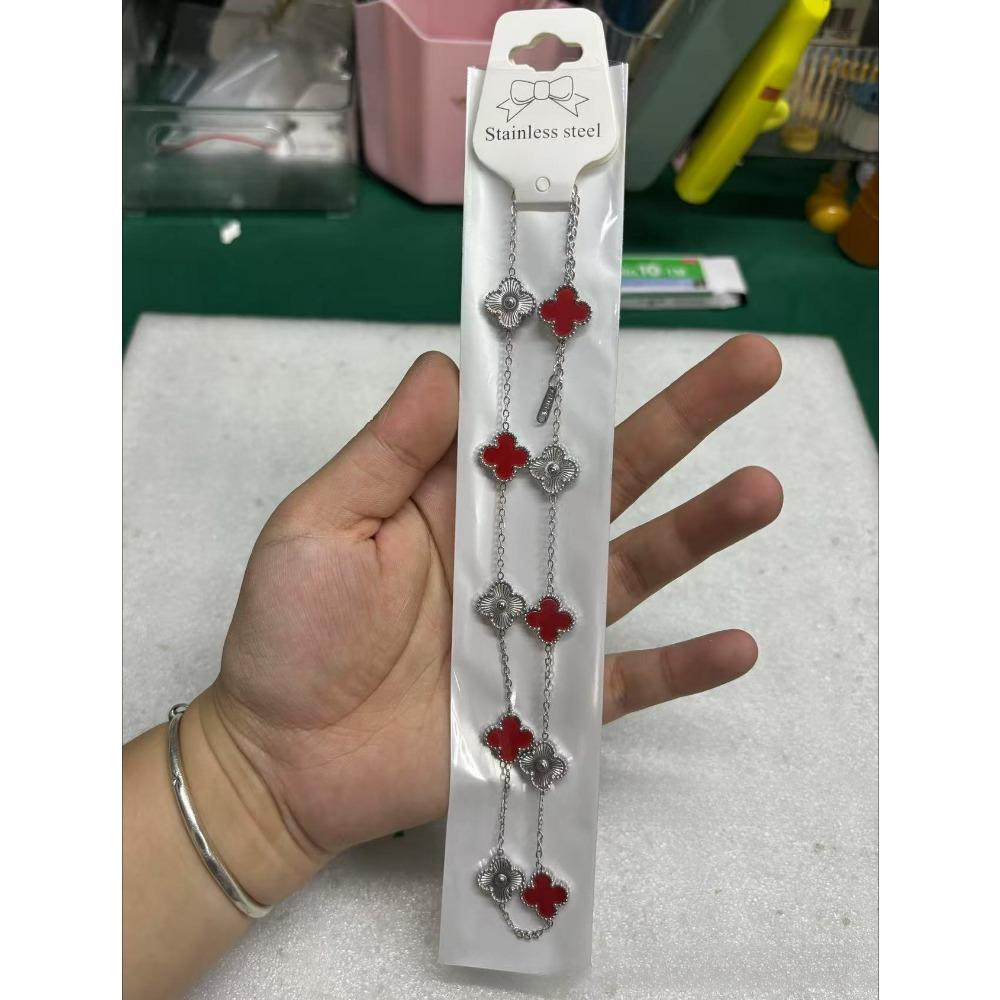 Ten Flower Necklace Double-Sided Four-Leaf Clover Clavicle Chain High-End Women's Necklace